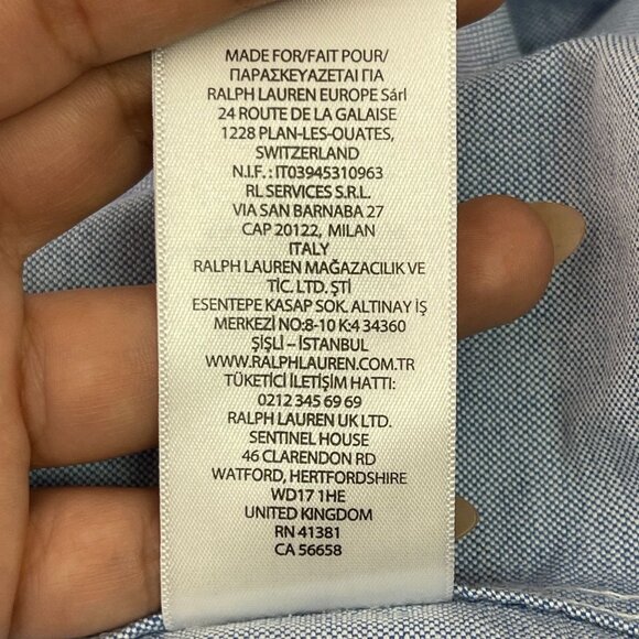 POLO Ralph Lauren Kid's Boy's Light Blue Button Down Shirt Size Large - Picture 6 of 7